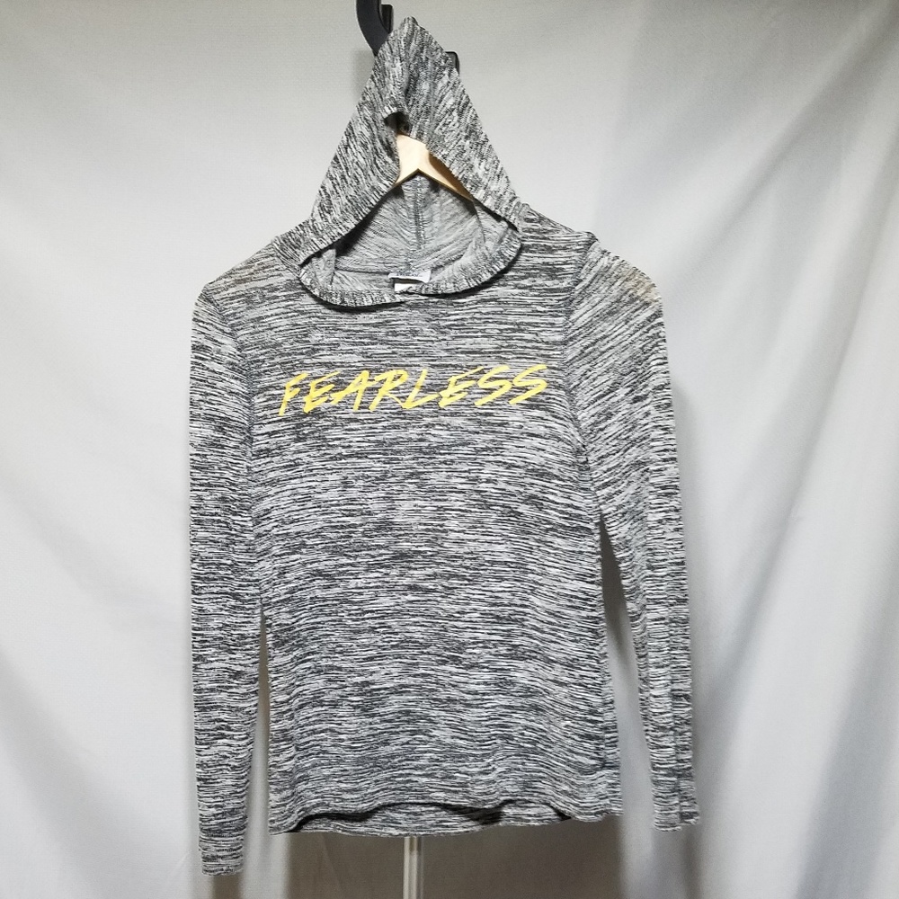 Everlast Fearless Hoodie Shirt Grey White Pullover